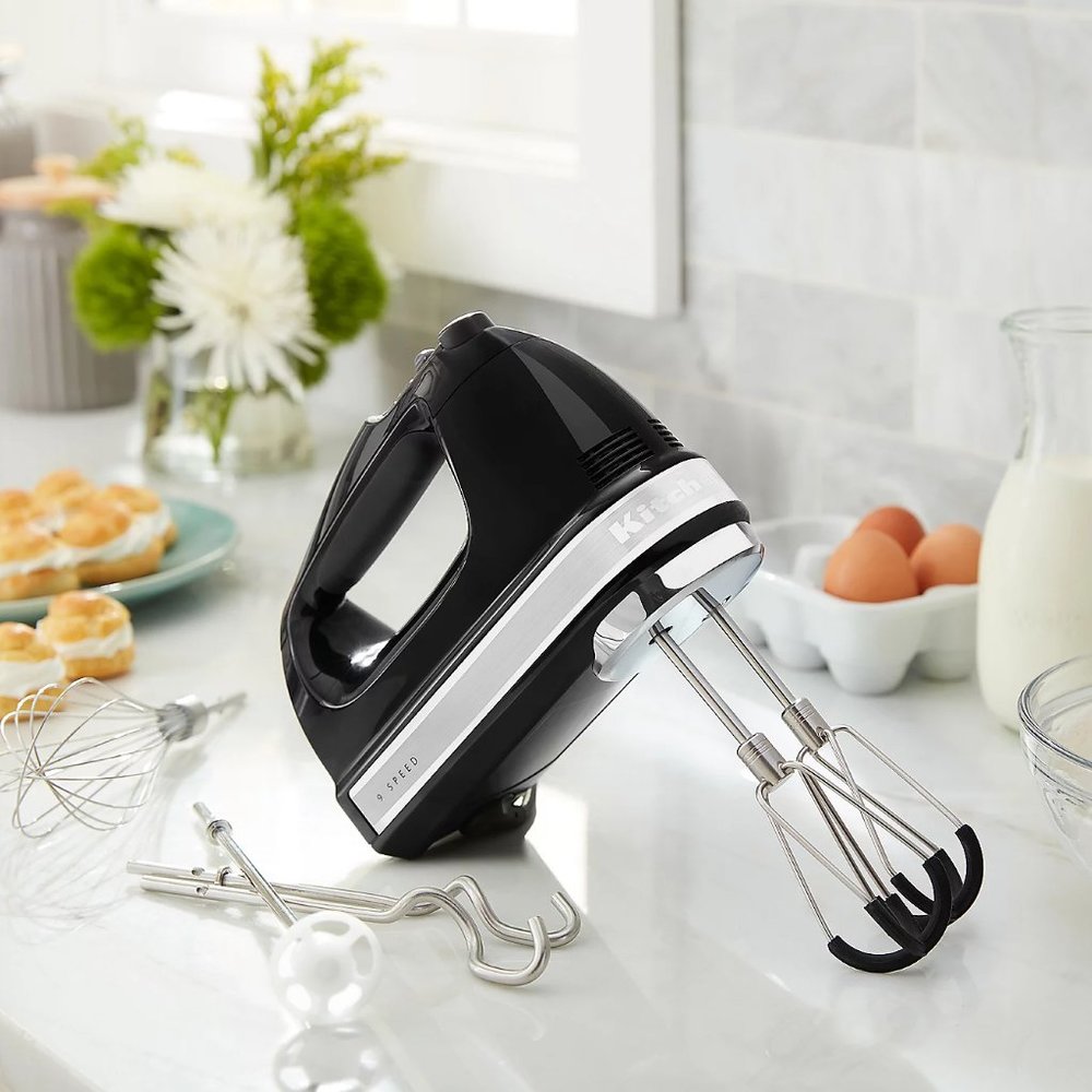 brand new ONYX BLACK KitchenAid 9-Speed Hand Mixer Model KHM9218 in brown box